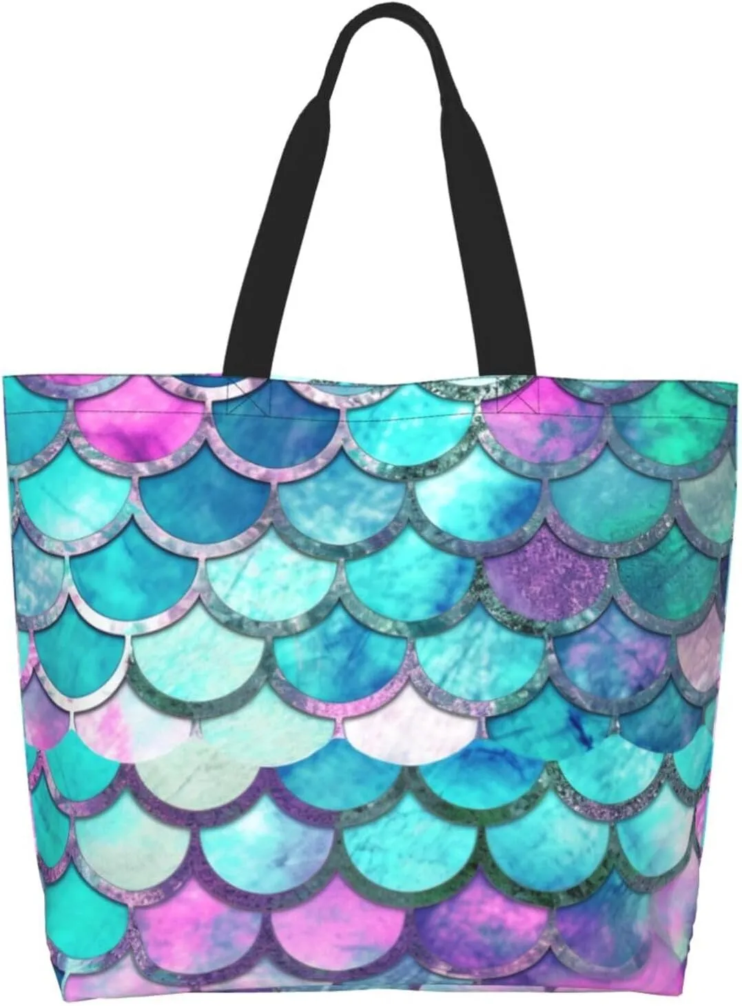 Pink Peach Pattern Printed Shoulder Bag for Women Casual Handbag Shopping Bag