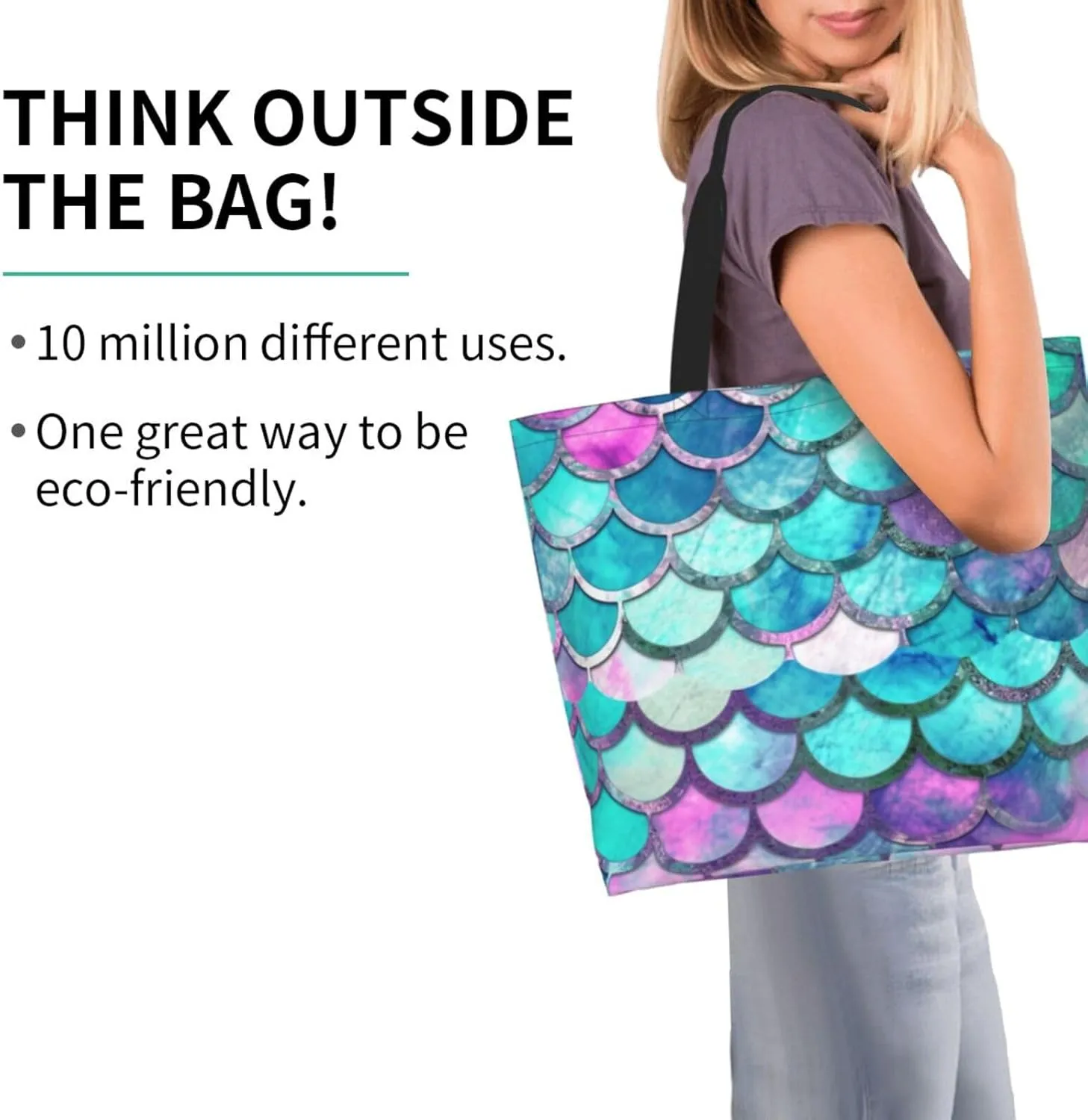 Pink Peach Pattern Printed Shoulder Bag for Women Casual Handbag Shopping Bag