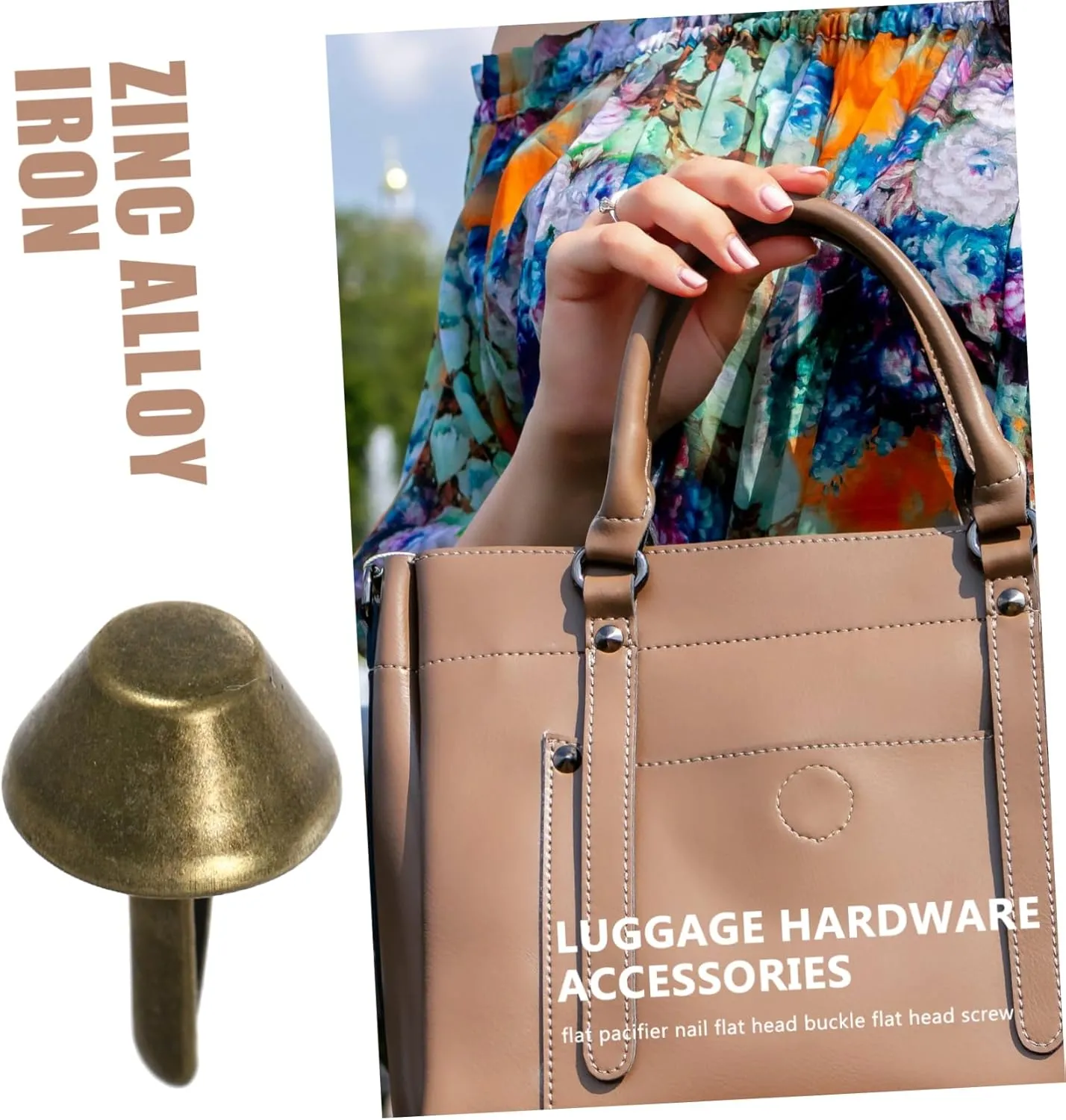 PLAFOPE 100pcs Bag Bottom Nailheads Antique Finish Purse Making Rivets Bag Accessories