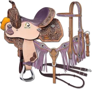 Pony & Adult Classic Premium Leather Comfort Western Barrel Racing Trail Horse Saddle Seat 10"-18" Inch