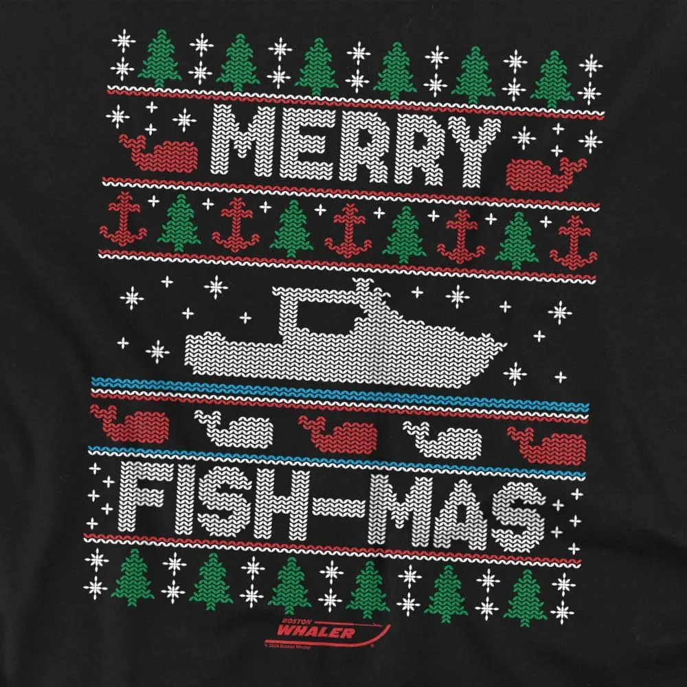 Popfunk Boston Whaler Merry Fish-mas Unisex Adult Crewneck Sweatshirt