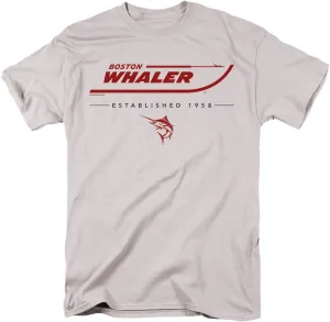 Popfunk Boston Whaler Red White Blue Unisex Adult T Shirt, Silver, 2X-Large