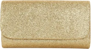 Premium Small Metallic Glitter Flap Clutch Evening Bag Handbag