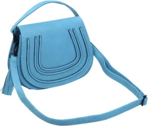 Premium Textured PU Leather Flap Saddle Crossbody Shoulder Bag
