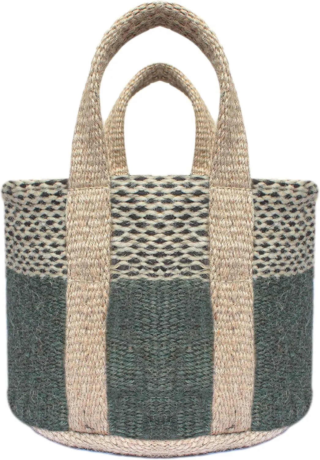 Printed Jute Small Top-Handle Bag Durable & Stylish (9"x7"x6")