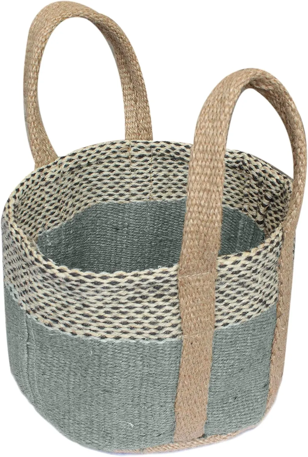Printed Jute Small Top-Handle Bag Durable & Stylish (9"x7"x6")