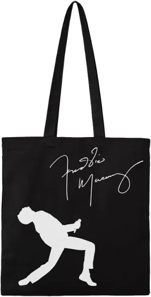 Printed Signature Freddie Mercury Tote Bag (One Size) (Black/White)