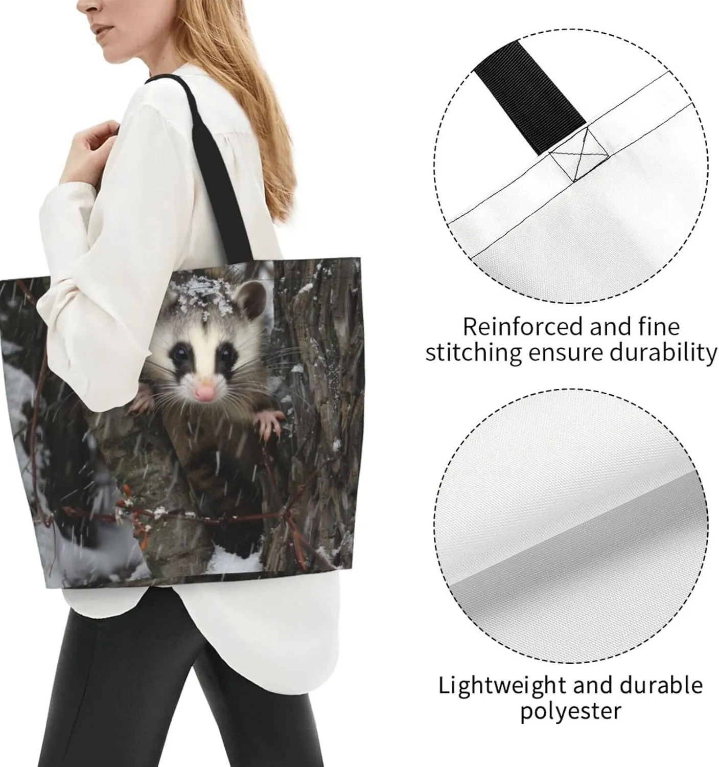 Programming Code Printed Shoulder Bag for Women Casual Handbag Shopping Bag