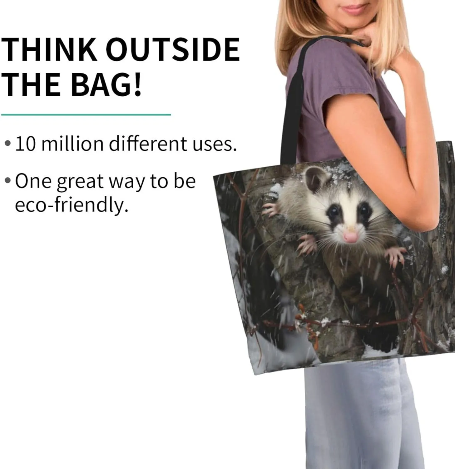 Programming Code Printed Shoulder Bag for Women Casual Handbag Shopping Bag
