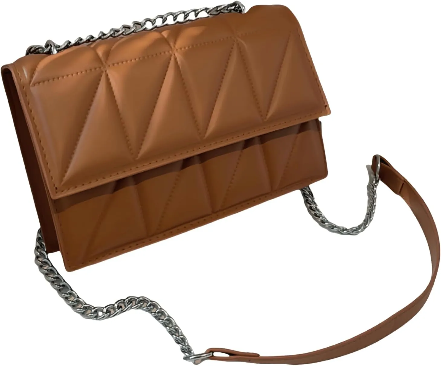 PU Leather Crossbody Purse for Women Trendy Ladies Shoulder Bag with Chain Designer Purses
