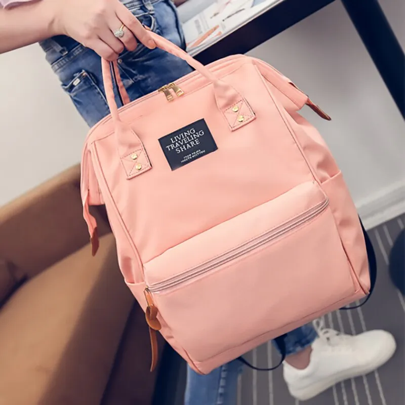 Pure Color Teenager Backpack Shoulder Bag