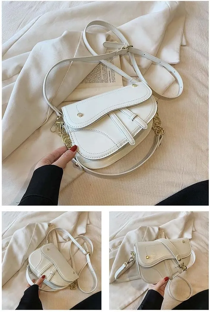 PURFANREE Women Trendy Small Clutch Purse Saddle Shoulder Bag Underarm Handbag Satchel HandBag Crossbody Bag
