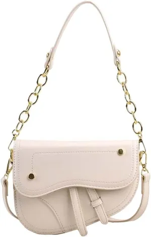 PURFANREE Women Trendy Small Clutch Purse Saddle Shoulder Bag Underarm Handbag Satchel HandBag Crossbody Bag
