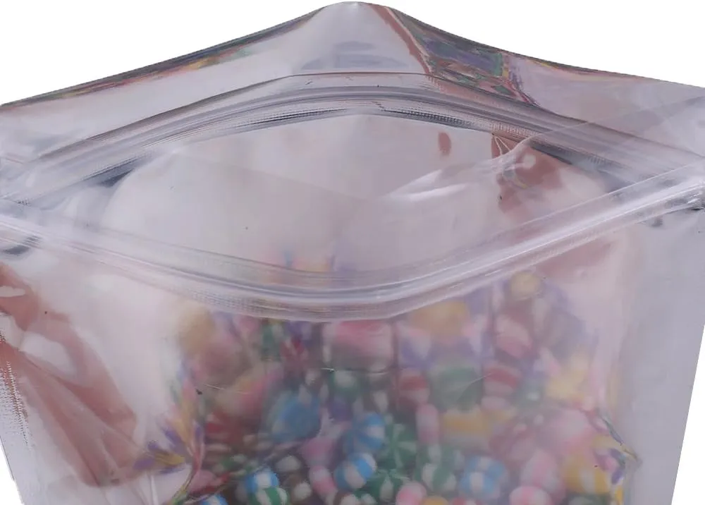QQ Studio 100pcs Translucent Front Matte Color Foil Flat Packaging QuickQlick Bags (3.3" x 5.1", Translucent/Black)
