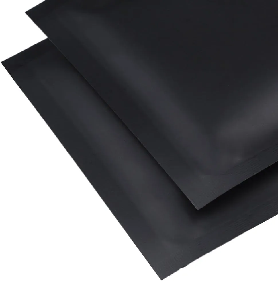 QQ Studio 100pcs Translucent Front Matte Color Foil Flat Packaging QuickQlick Bags (3.3" x 5.1", Translucent/Black)
