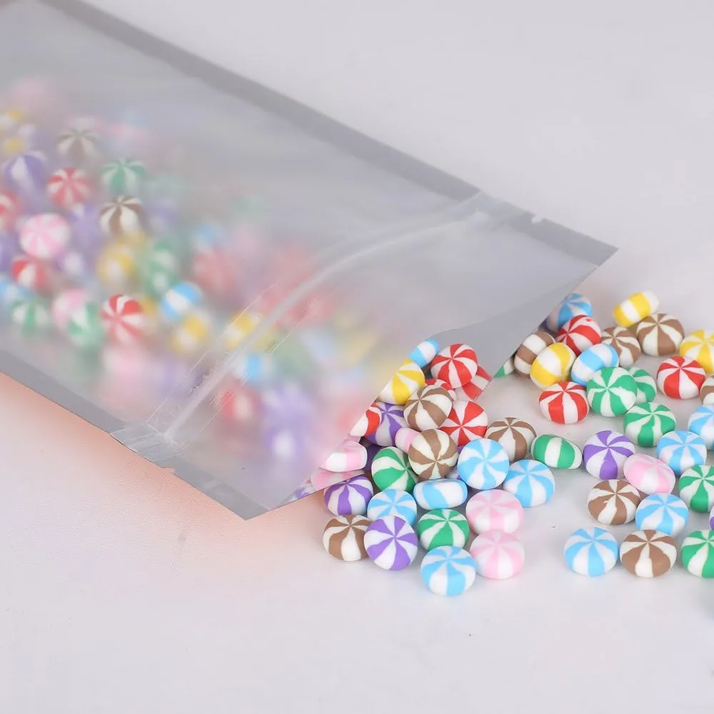QQ Studio 100pcs Translucent Front Matte Color Foil Flat Packaging QuickQlick Bags (3.3" x 5.1", Translucent/Black)