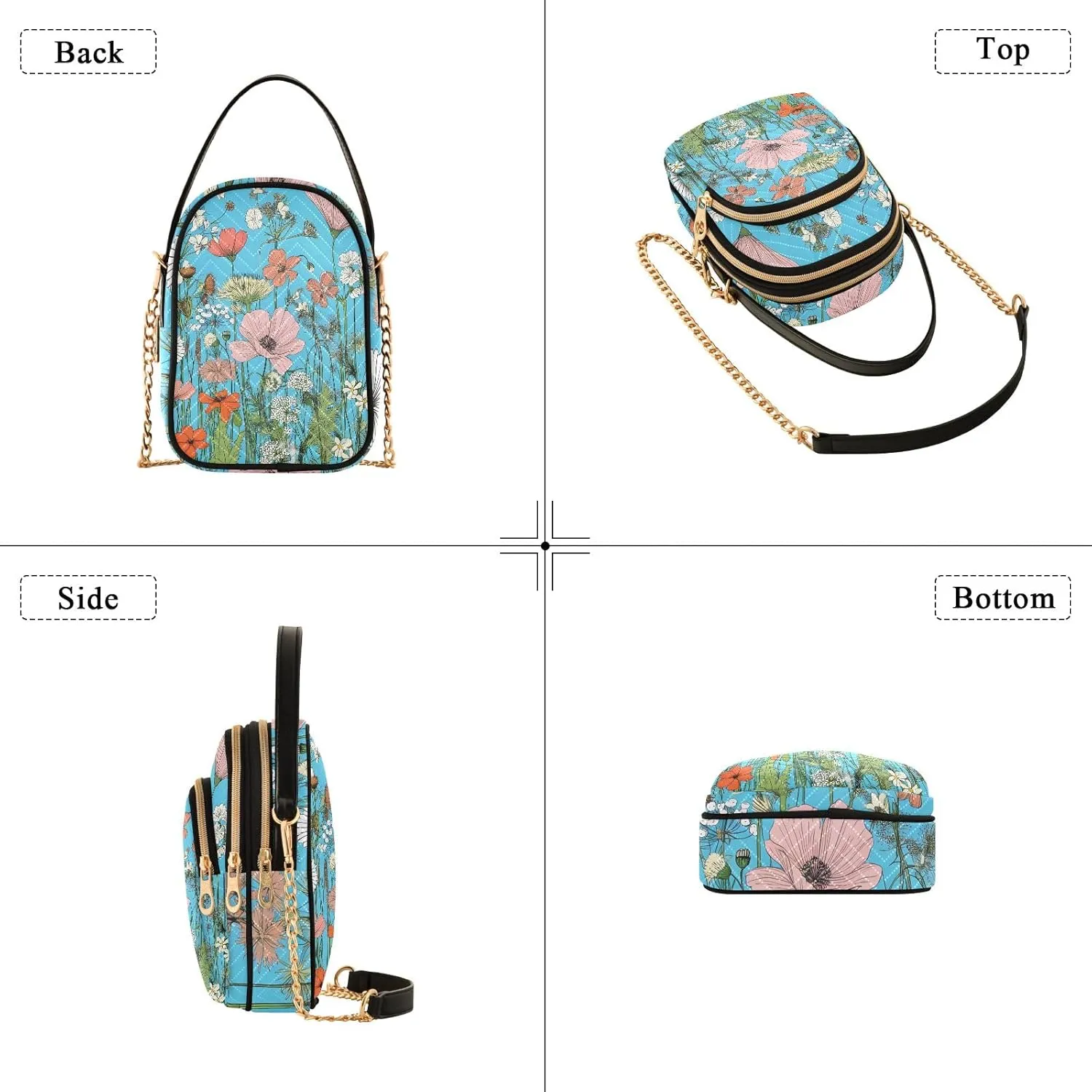 Quilted Crossbody Bag Small Shoulder Purse Women's Handbags Phone Purse with Chain
