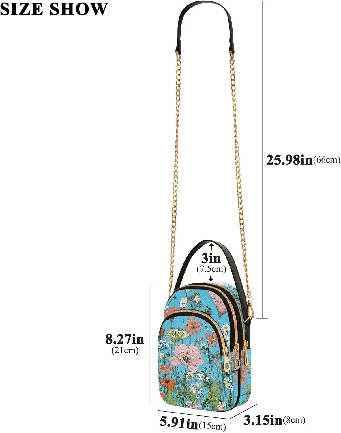 Quilted Crossbody Bag Small Shoulder Purse Women's Handbags Phone Purse with Chain