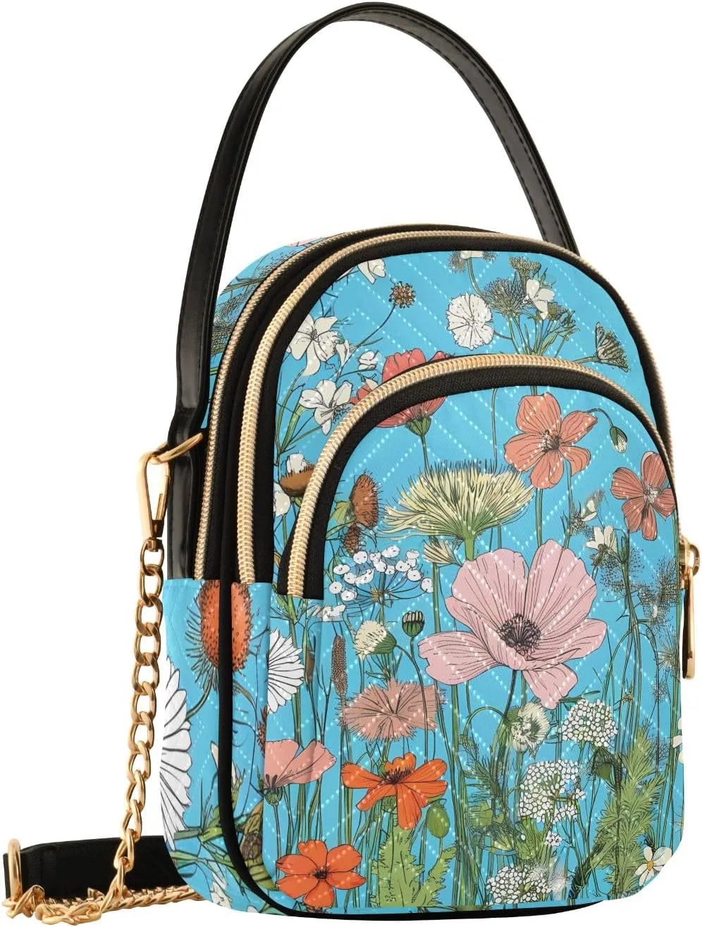 Quilted Crossbody Bag Small Shoulder Purse Women's Handbags Phone Purse with Chain