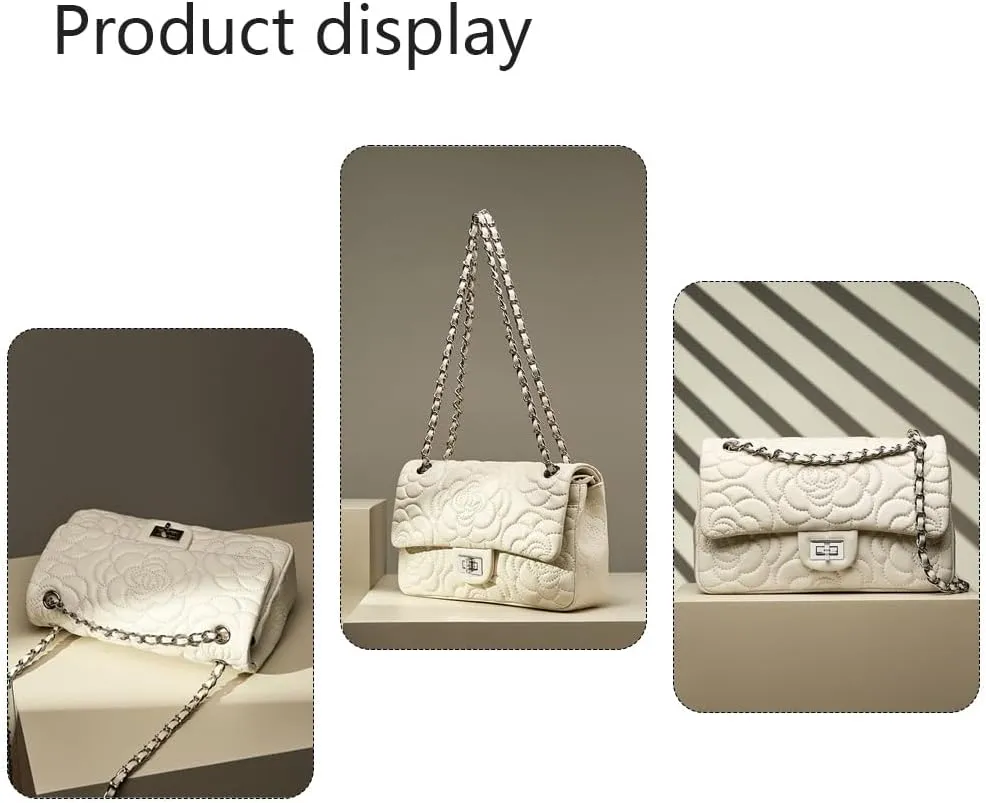 Quilted Crossbody Purse for Women Trendy Ladies Leather Shoulder Bag with Chain Designer Purses