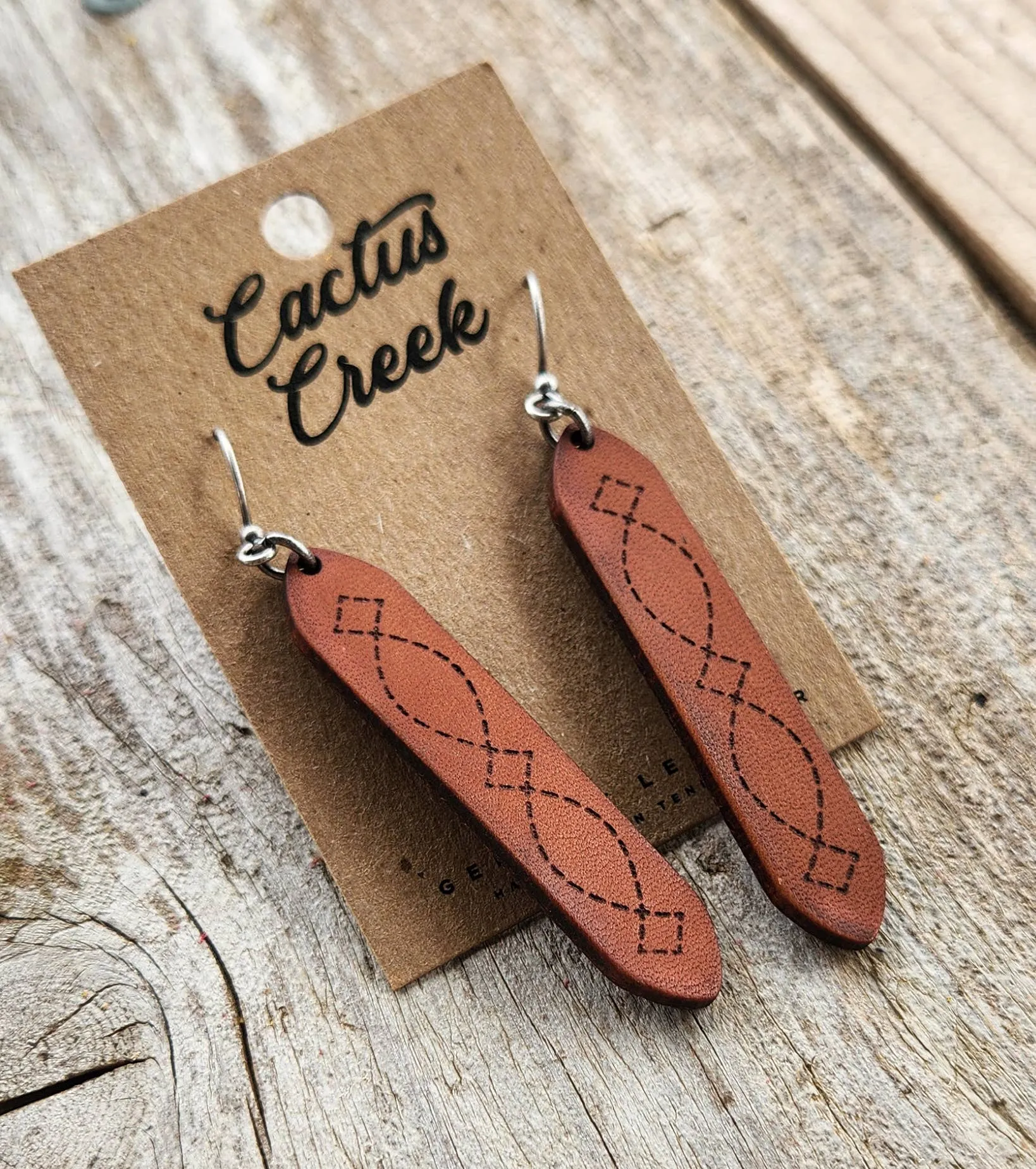 "Billet" Handmade Genuine Leather Western Earrings