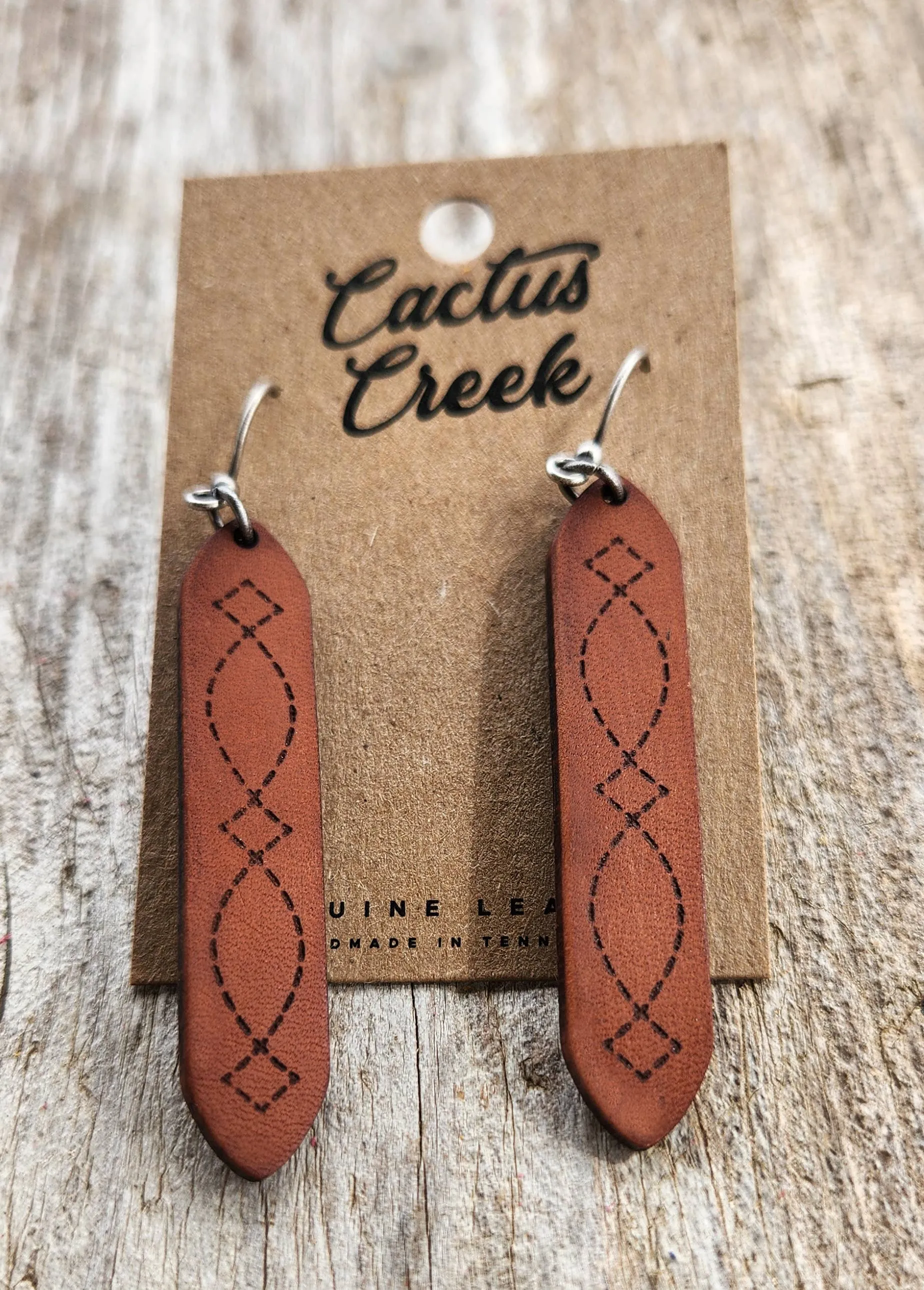 "Billet" Handmade Genuine Leather Western Earrings
