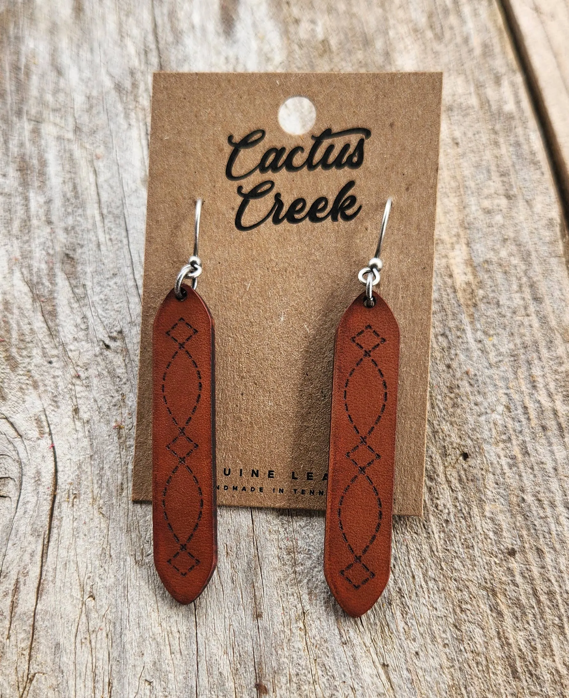 "Billet" Handmade Genuine Leather Western Earrings