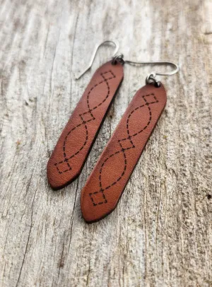 "Billet" Handmade Genuine Leather Western Earrings