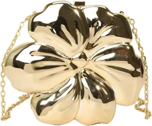 QWINEE Women's Flower Shaped Mini Crossbody Handbag Chain Single Strap Evening Bag