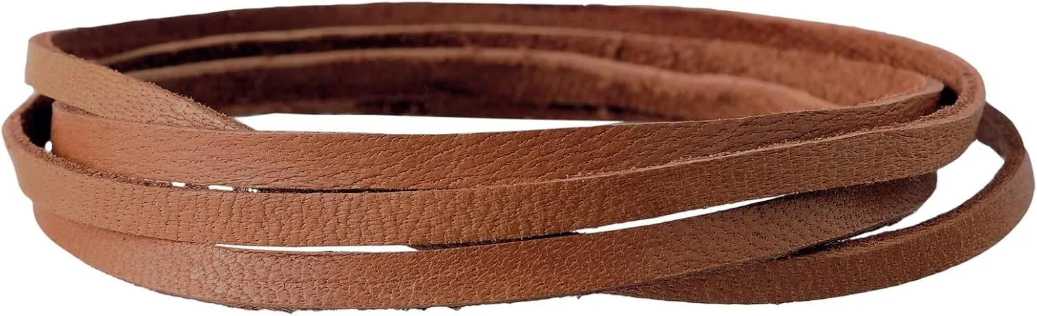Realeather Crafts Deerskin Lace, Saddle Tan 1/8" x 50'