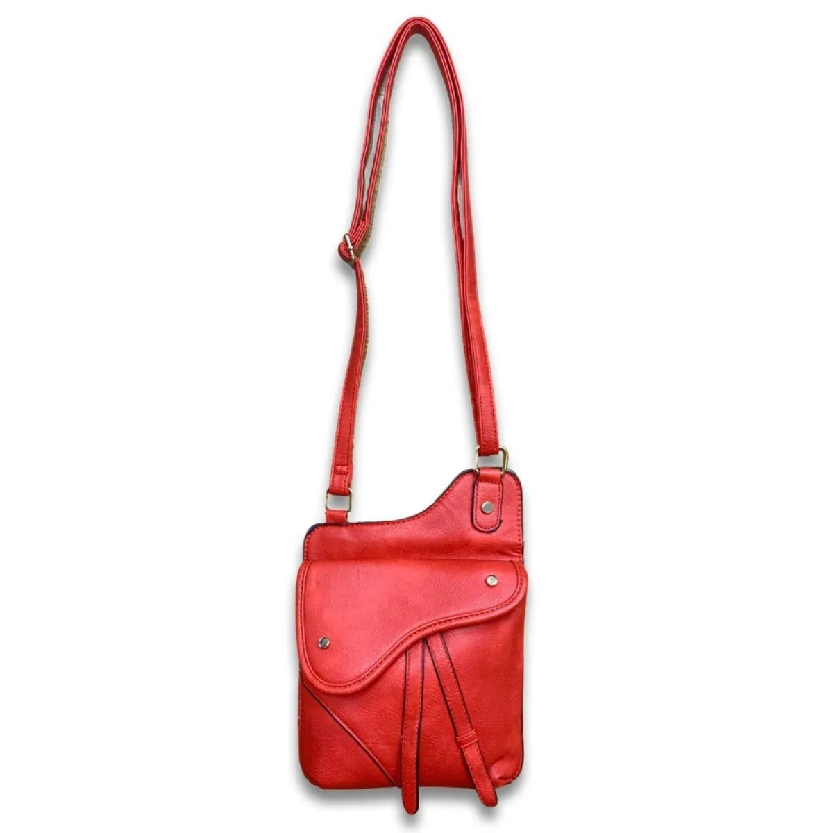 Red Saddle Crossbody Bag