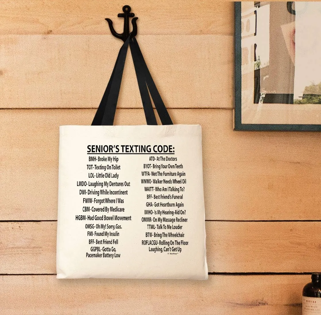 Retirement Gifts for Women Senior's Texting Code Gifts for Retirement Canvas Tote Bag IT-01