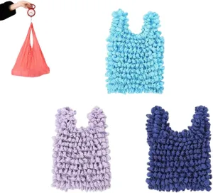 Reusable Grocery Bag -Magic Stretch Pleated Bags, Stretchable Large Tote Merchandise Bulk Bags, for Groceries(3pcs)