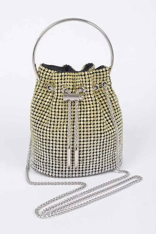 Rhinestone Top Handle Crossbody Swing Clutch Bag