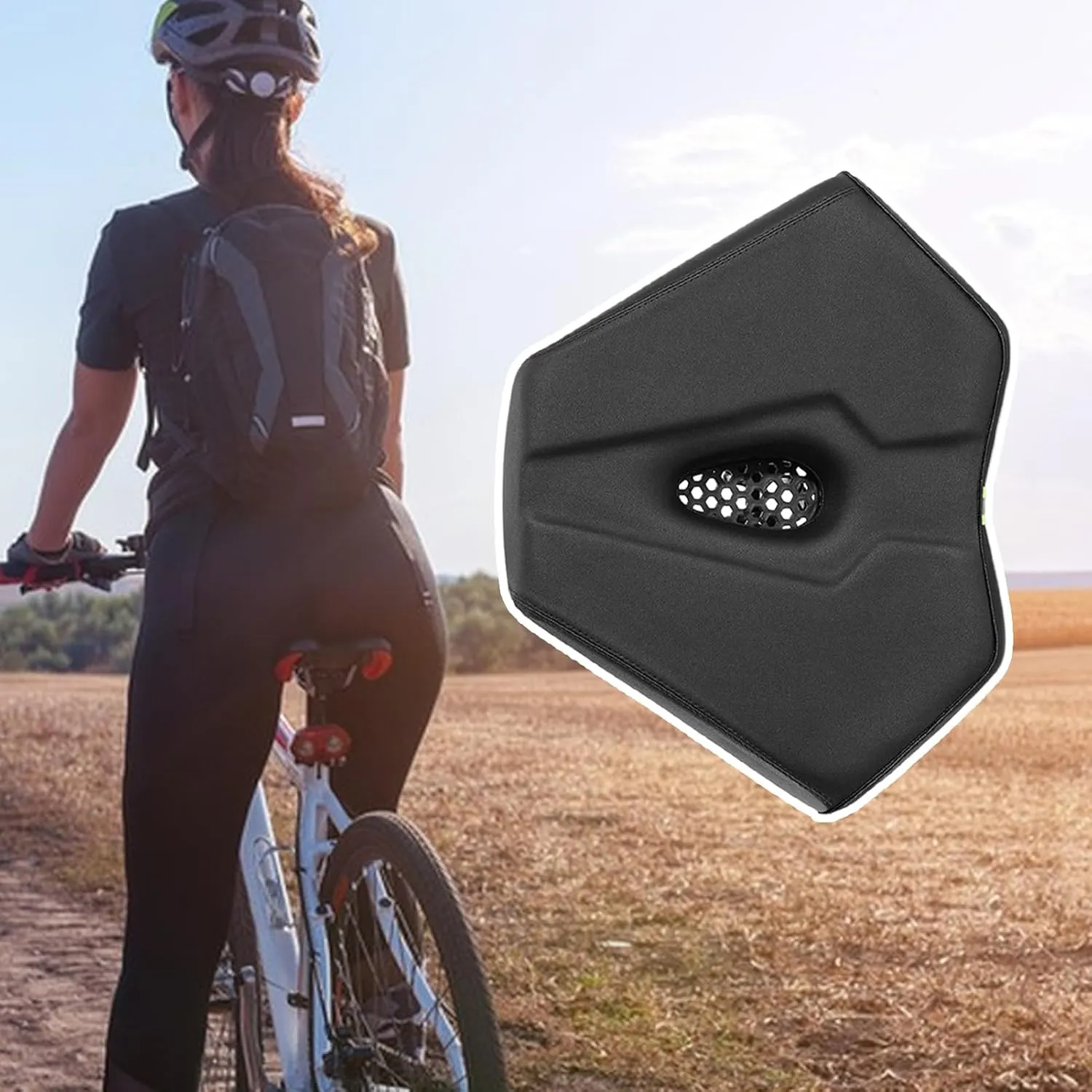 Road Bike Saddle,Wide Bike Seat Cushion | Shock Absorbing Ergonomic Cushion, Cycling Accessories for Men Women Youth Rider Travel