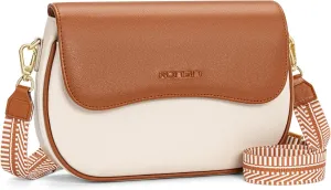 RONSIN Flap Saddle Bag for Women Crossbody Wallet Purse with RFID Card Saddle Purse Adjustable Strap Crossbody Bags