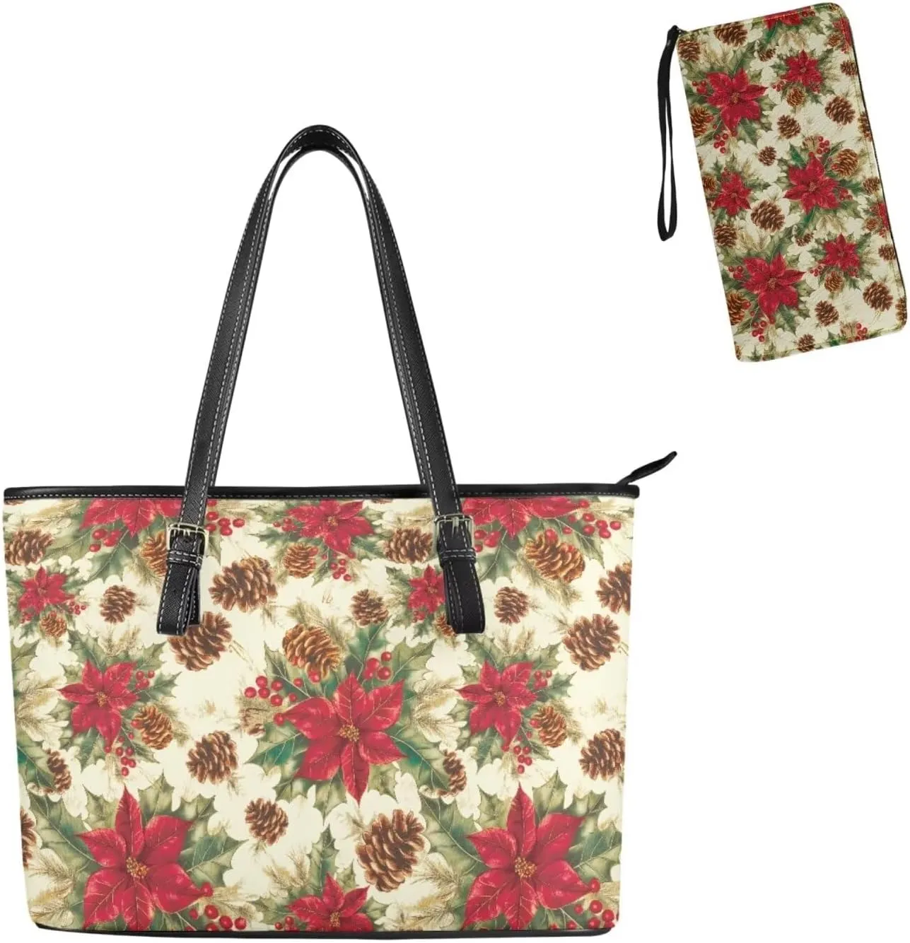 Saddle Bag for Women Shoulder Bag Purse Matched Wristlet Wallet Set of 2