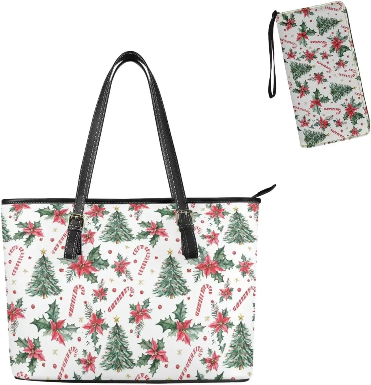 Saddle Bag for Women Shoulder Bag Purse Matched Wristlet Wallet Set of 2