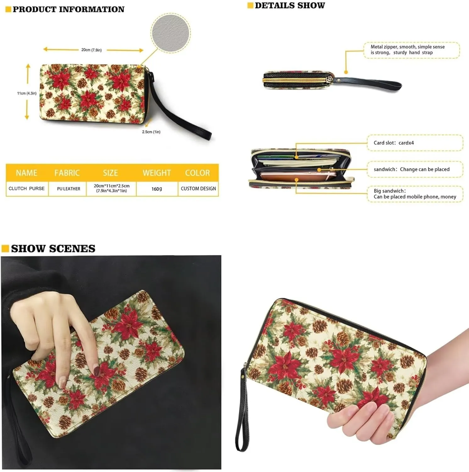 Saddle Bag for Women Shoulder Bag Purse Matched Wristlet Wallet Set of 2