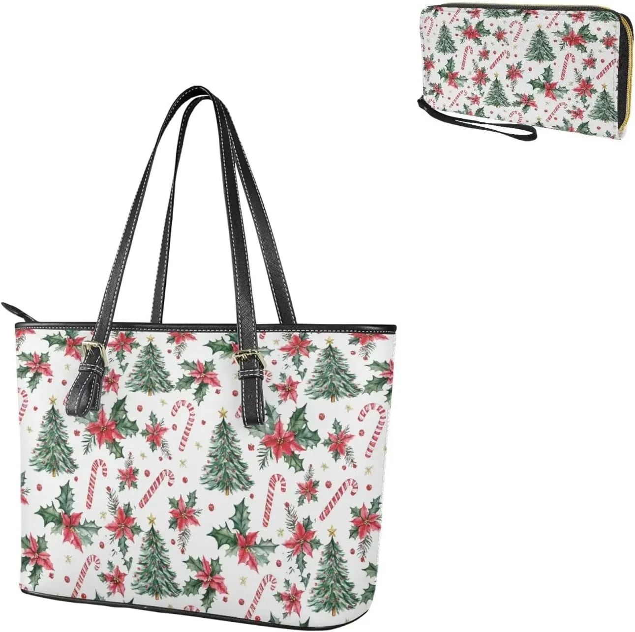 Saddle Bag for Women Shoulder Bag Purse Matched Wristlet Wallet Set of 2