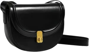 Saddle Bag for Women Vintage Leather Cross Body Purse Single Shoulder Bag with Adjustable Strap Satchel Ladies Purse