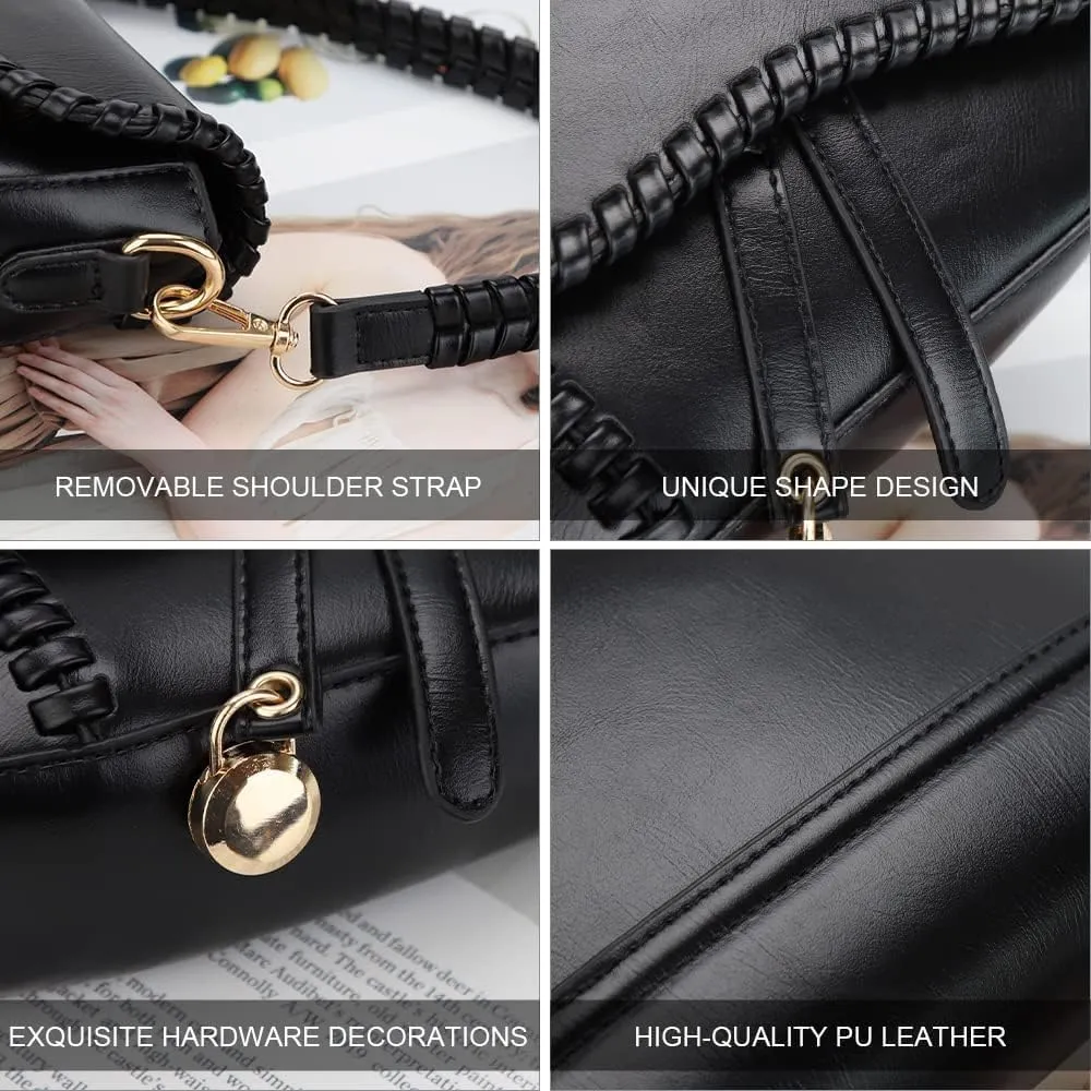 Saddle Shoulder Bag,Saddle Underarm Bag with Crossbody Shoulder Strap,Retro Crossbody Bags Underarm Vintage Handbag Satchel