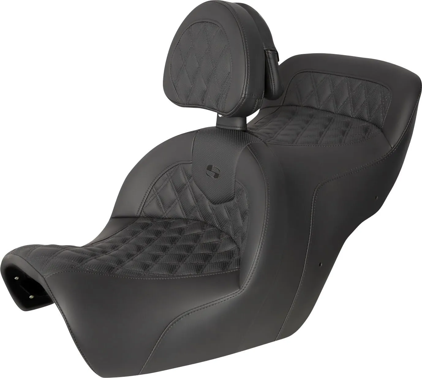 Saddlemen Roadsofa Lattice Stitch Black Seat w/Driver Backrest for 1988-2000 GL1500 (H88-07-182BR)
