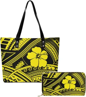Samoa Women'S Bag Set 2-Piece Women'S Shoulder Bag Women'S Purse Polynesian Large Capacity Temperament Handbag