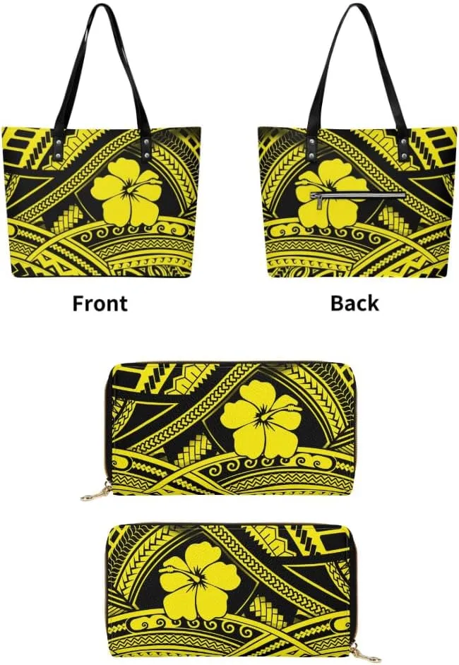 Samoa Women'S Bag Set 2-Piece Women'S Shoulder Bag Women'S Purse Polynesian Large Capacity Temperament Handbag
