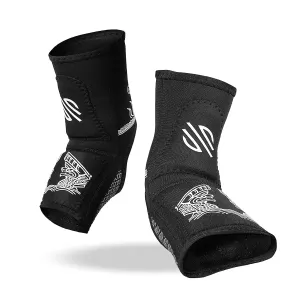 Sanabul Battle Forged Striking Gel Ankle Guard for MMA Muay Thai Kick Boxing 1 Pair - Black/White, Large/X-Large