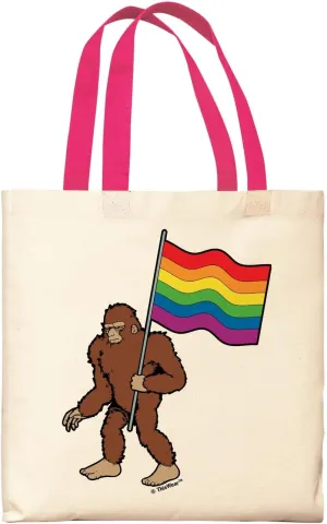 Sasquatch With Pride Flag Canvas Tote Bag