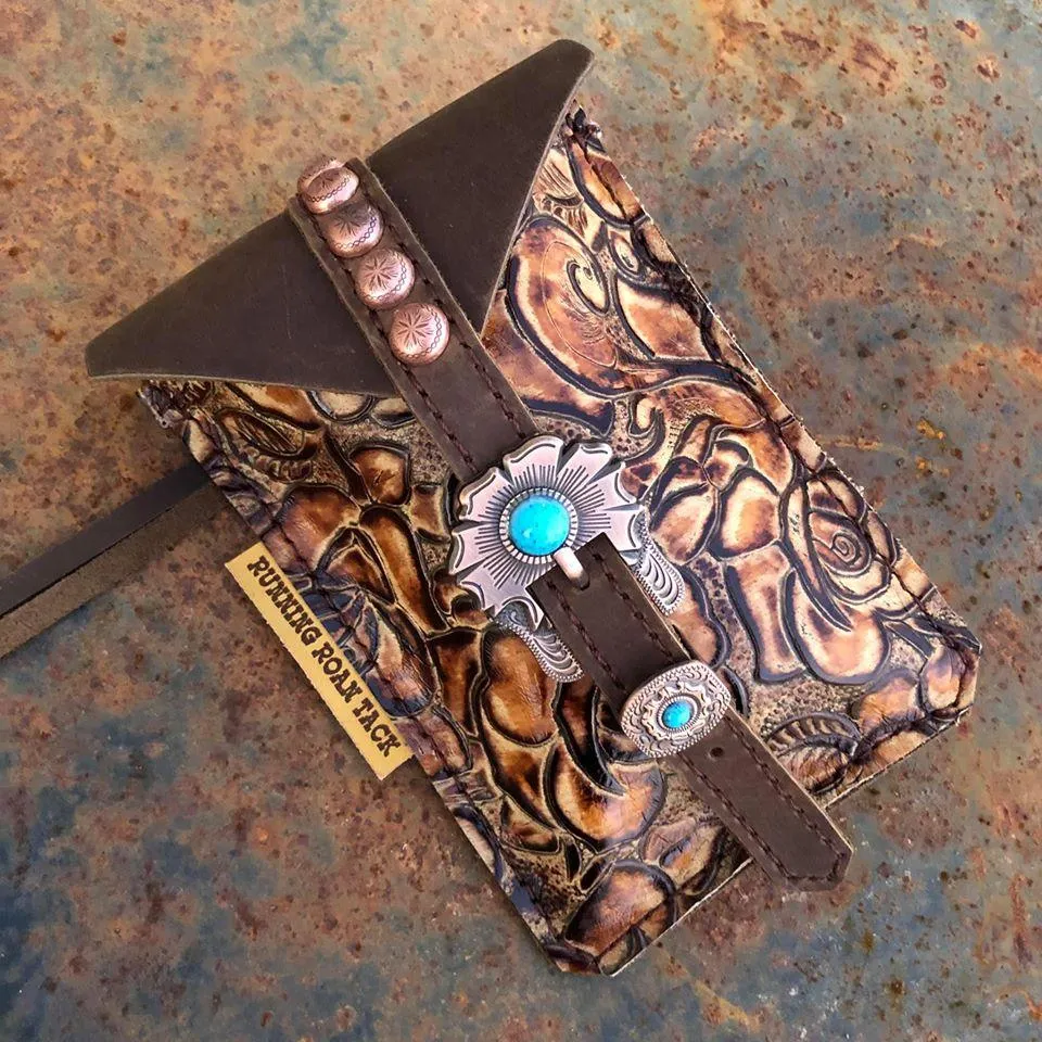 Savannah Rose Mini Saddle Bag with Your Choice of Buckle and Fringe for Phone, Keys, Roping Powder, etc