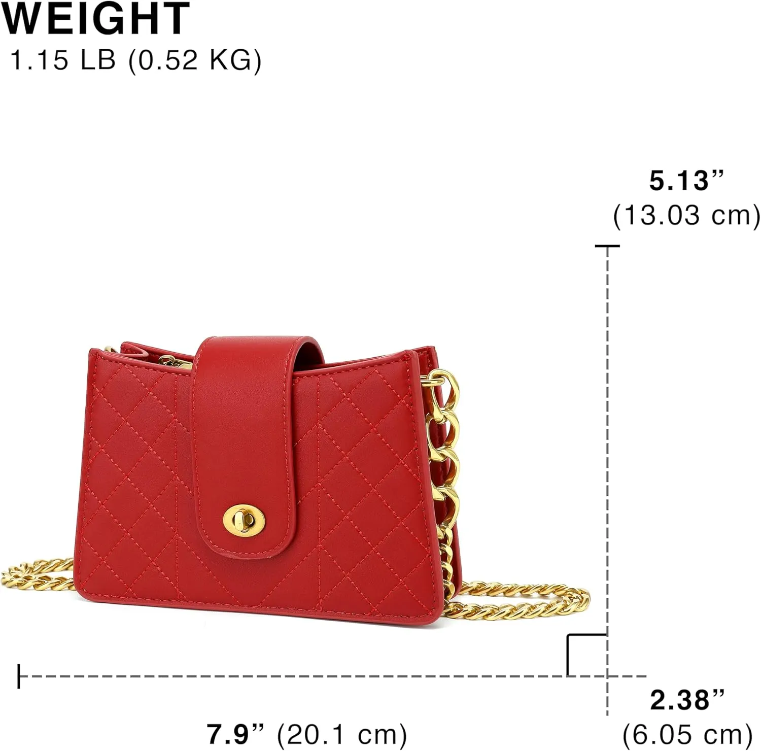 Scarleton Crossbody Bags for Women, Quilted Shoulder Bag Purse, Gold Chain Crossbody Bag Purses for Women, H2117