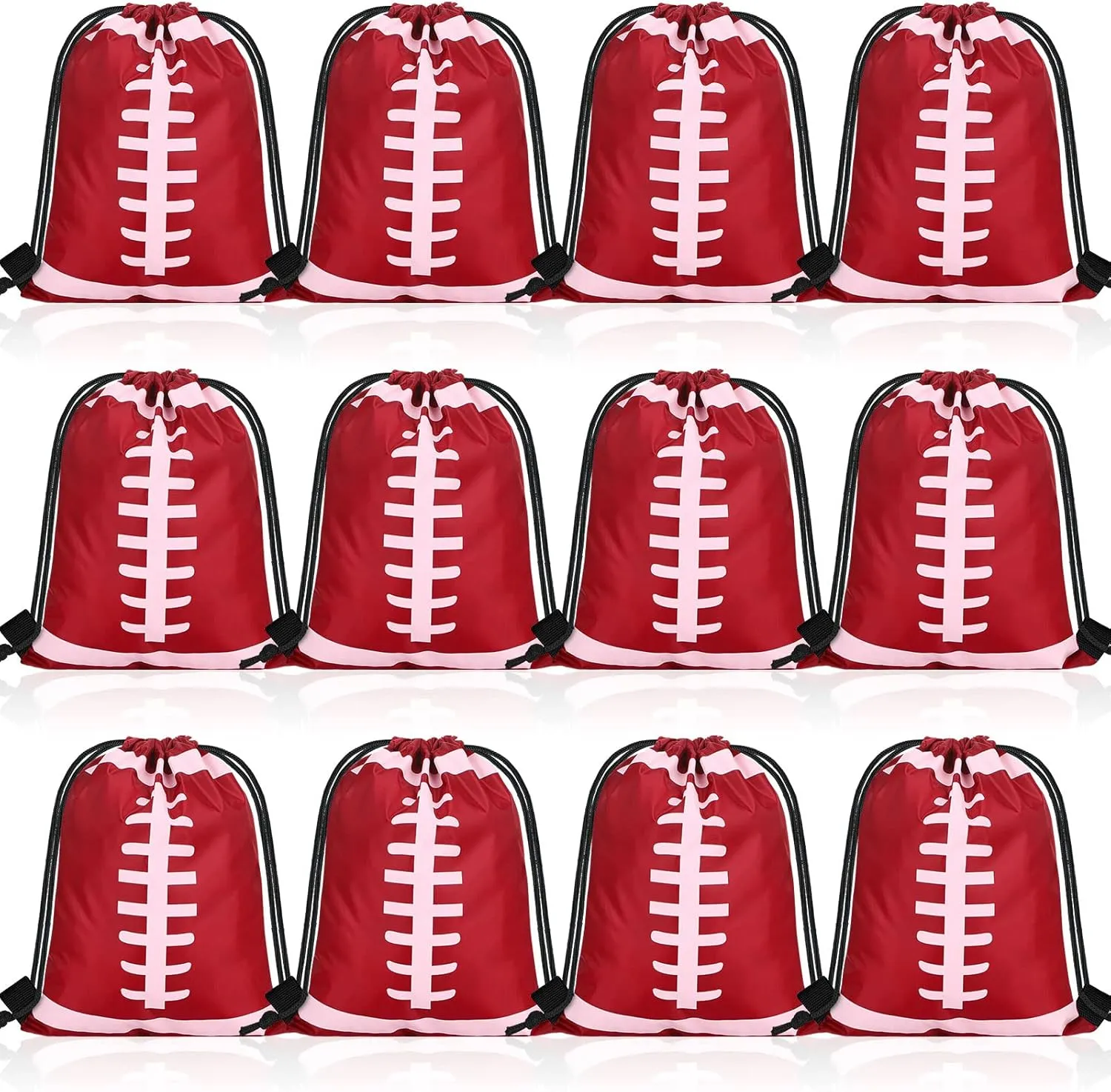 Shappy 12 Pieces Small Sport Drawstring Bags Candy Bag Sport Party Drawstring Goodie Favor Supplies Gifts(Football,10 x 12 Inch)
